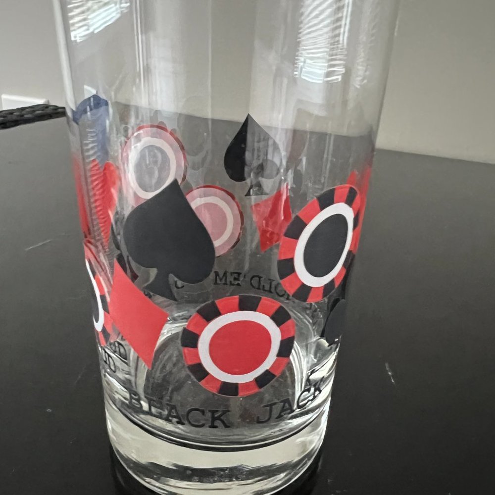 Vintage Poker  Drinking Glasses - Set of 5 - Picture 6 of 6